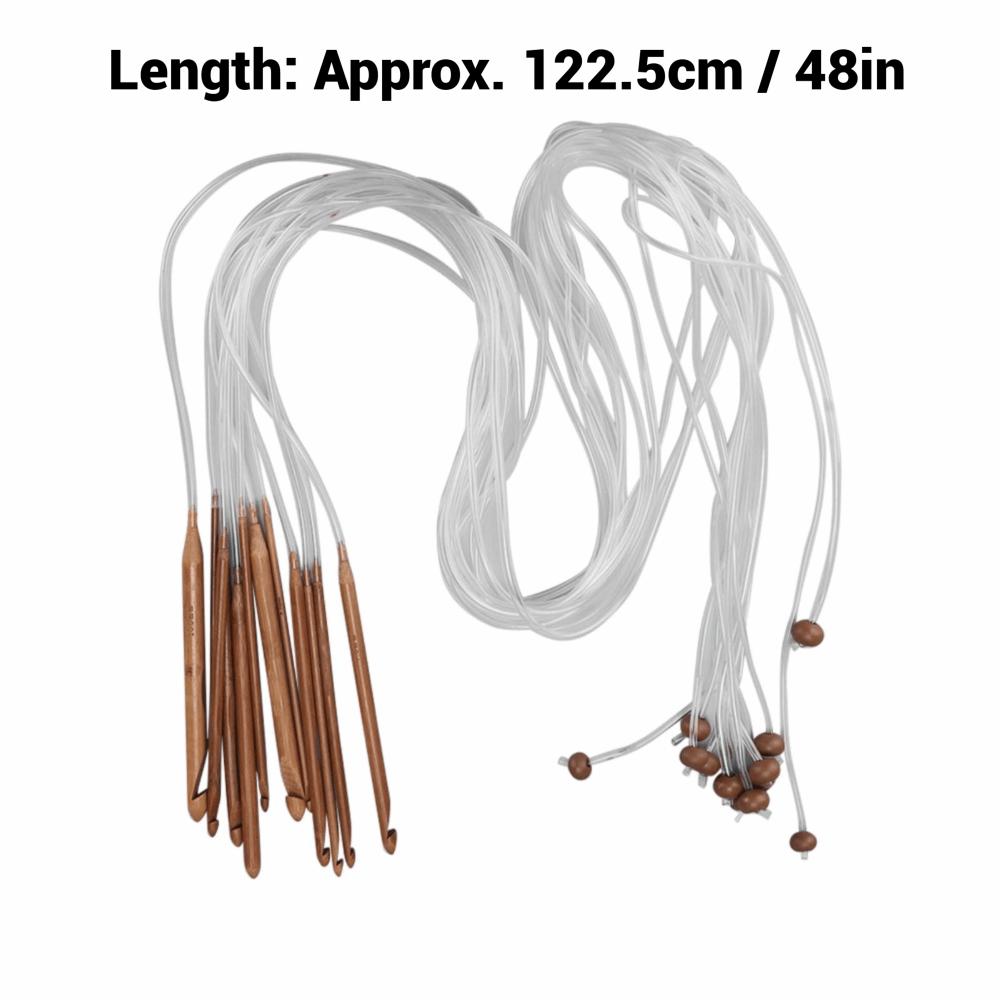 12Pcs Anti Slip Bead Tunisian Knitting Needles Tube Cable Knitting Needle Set For Rug Making
