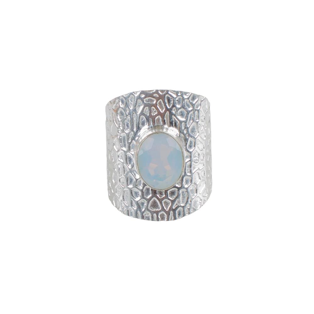 Elegant White Opal Gemstone 925 Sterling Silver Handmade Jewelry Ring For Women RR-17-18