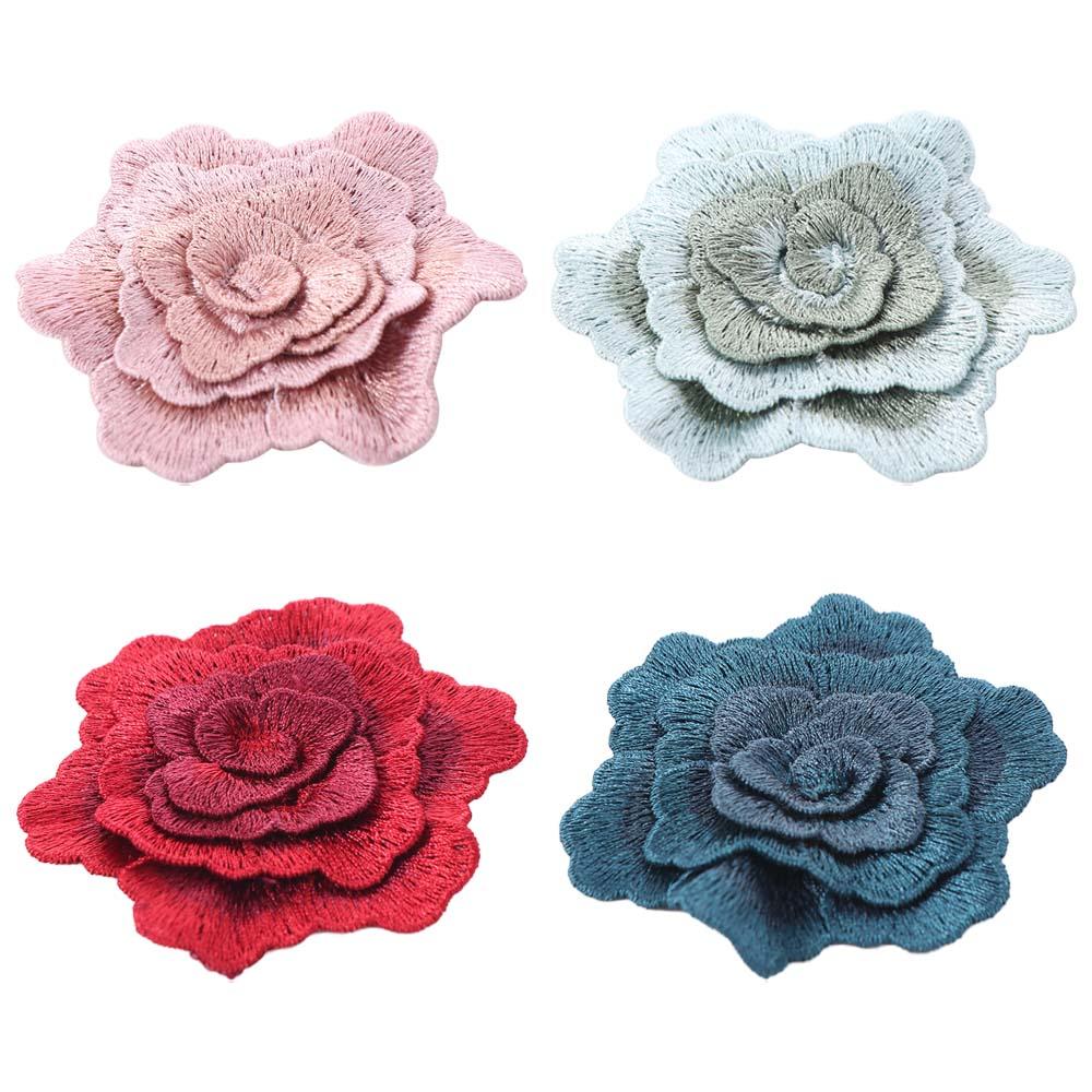 3PCS Exquisite 3D Flowers Embroidered Appliques Multi-layer Clothing Patch  Sewing