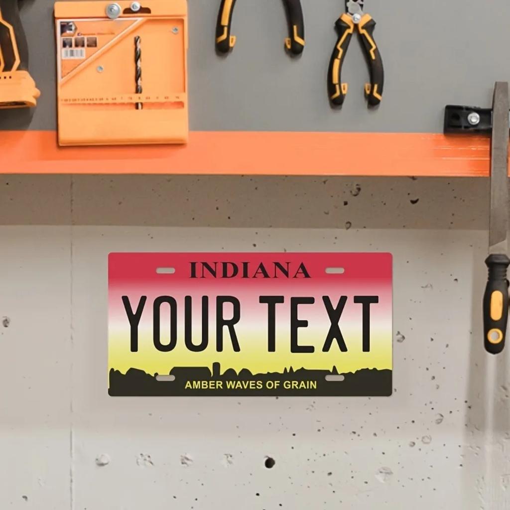 1pc Custom Vintage Tin Sign Indiana Golden Wheat Wave Retro Metal Plate for Home Bar Garage Wall Decor