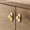 2 Pack 1-1/5 inch Kitchen Cabinet Knobs Pulls Drawer Knobs Brass Vintage Dresser Cupboard Hardware Pulls Knobs Handle, Brushed Brass