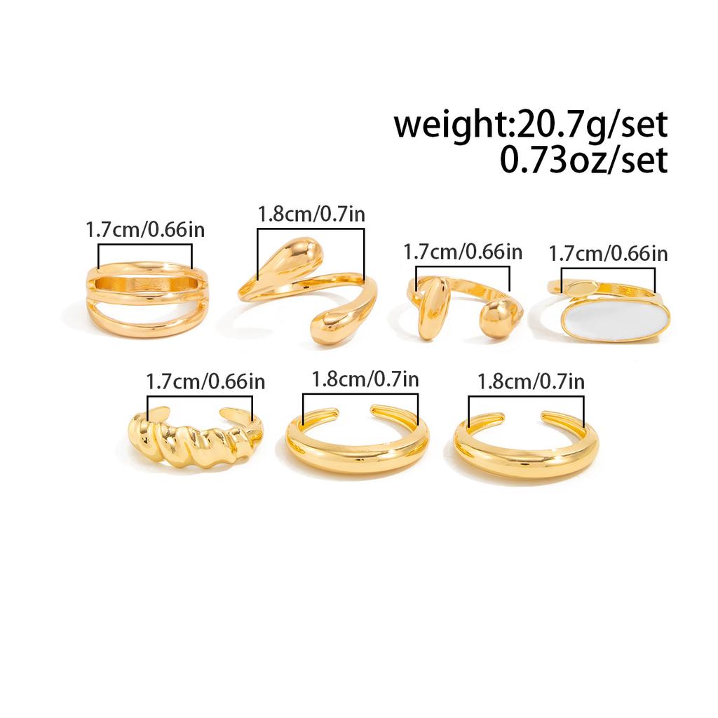 Irregular Exaggerated Punk Retro Ring Set Boho Hollow Out Jewelry Gifts Accessories for Woman Girl Geometric Metal Opening Rings Gold Silver Color