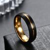 Čierny Zlatý 6MM Tungstenový Oceľový Prsteň Titánový Svadobný Prsteň Unisex Módne Šperky