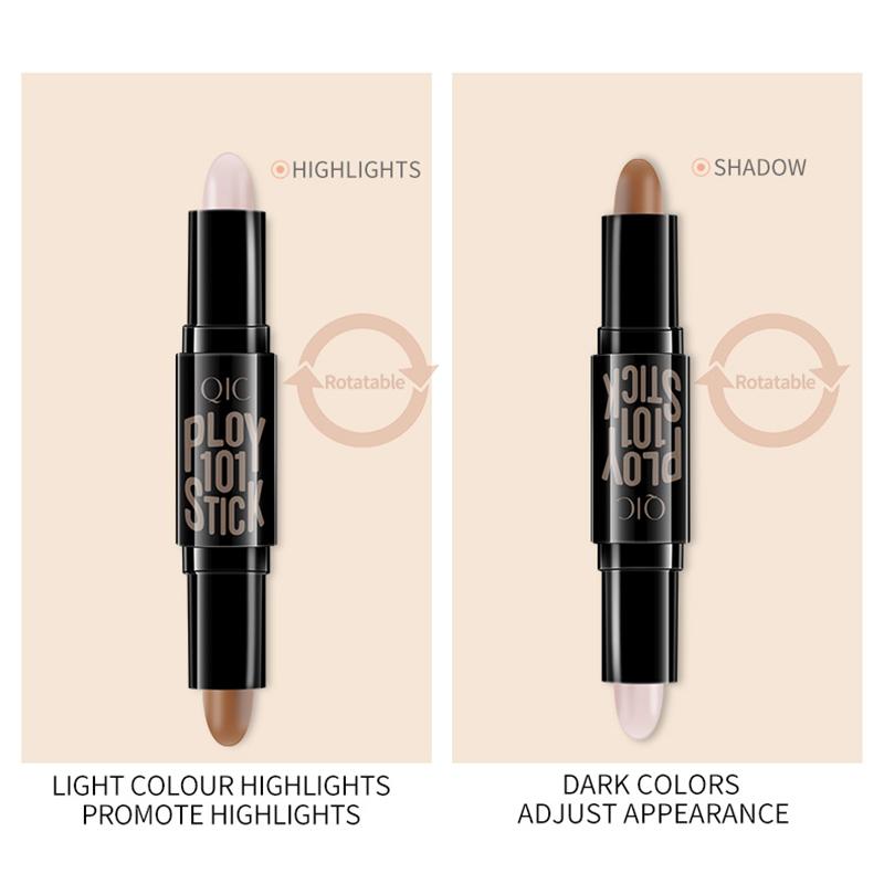 Color Makeup Double Head Concealer Stick Three-dimensional Trim Brightening Face Highlight Concealer Pen Color Trim Stick
