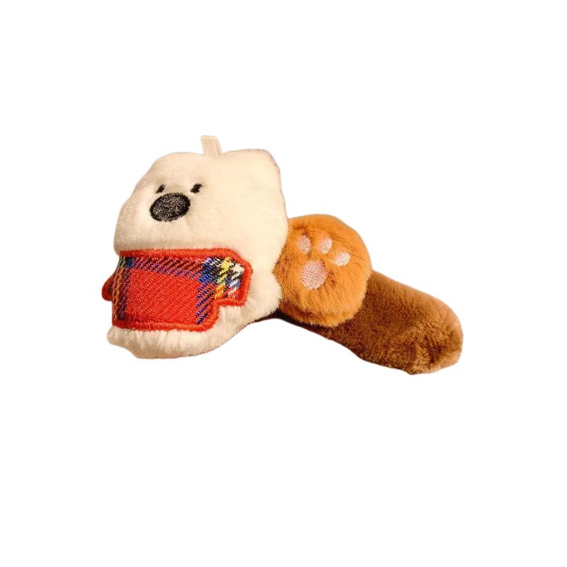 Snowy Bear Plush Hair Clip for Women - Large Duckbill Clip for Autumn/Winter