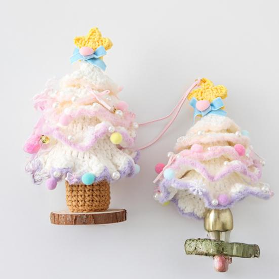 Christmas Tree Ornament Colorful Multi-Layered Crochet Christmas Tree Decoration