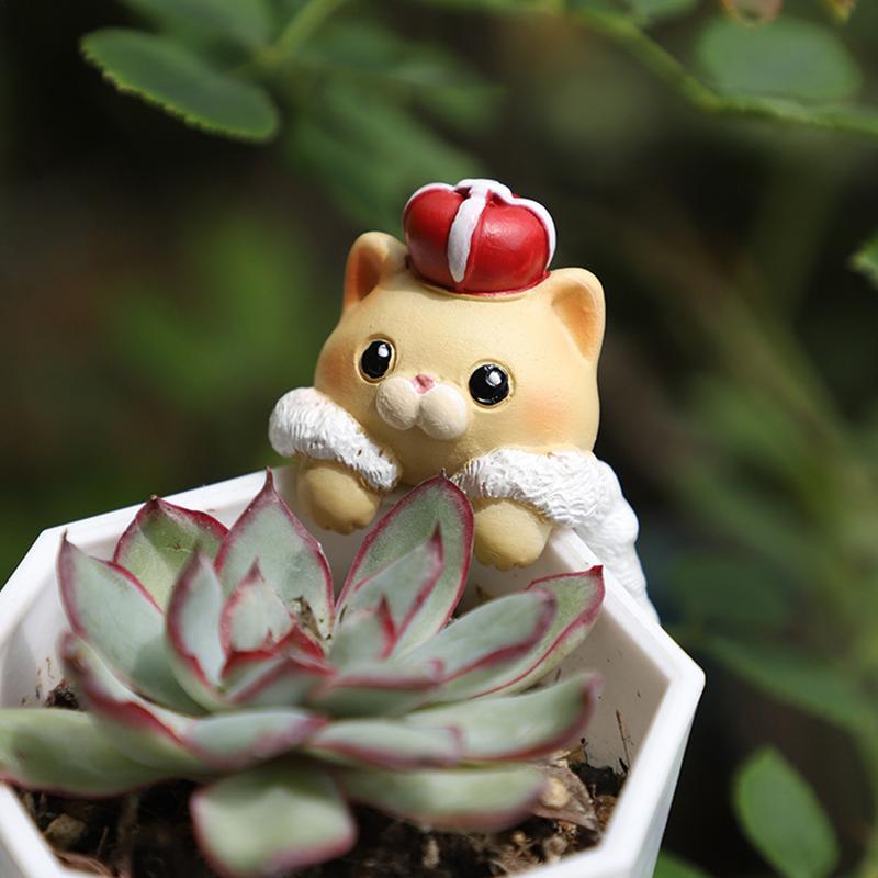 Cat Sculpture Decoration Cat Garden Decor Realistic Aquarium Decorations Cute Decorative Figurines Garden Sculptures For Fish