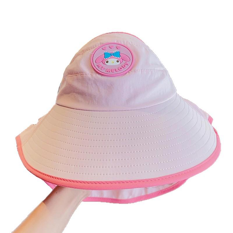 Children's Summer Sun Protection Hat with Face Shield and Wide Brim
