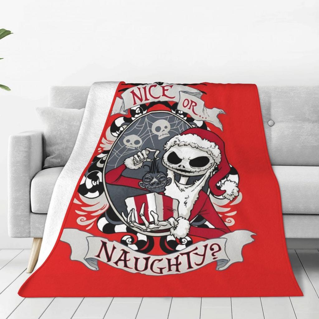Super Soft Blanket Airplane Travel The Nightmare Before Christmas Halloween Jack Cartoon Throw Blanket For Home Decor Sofa Bed