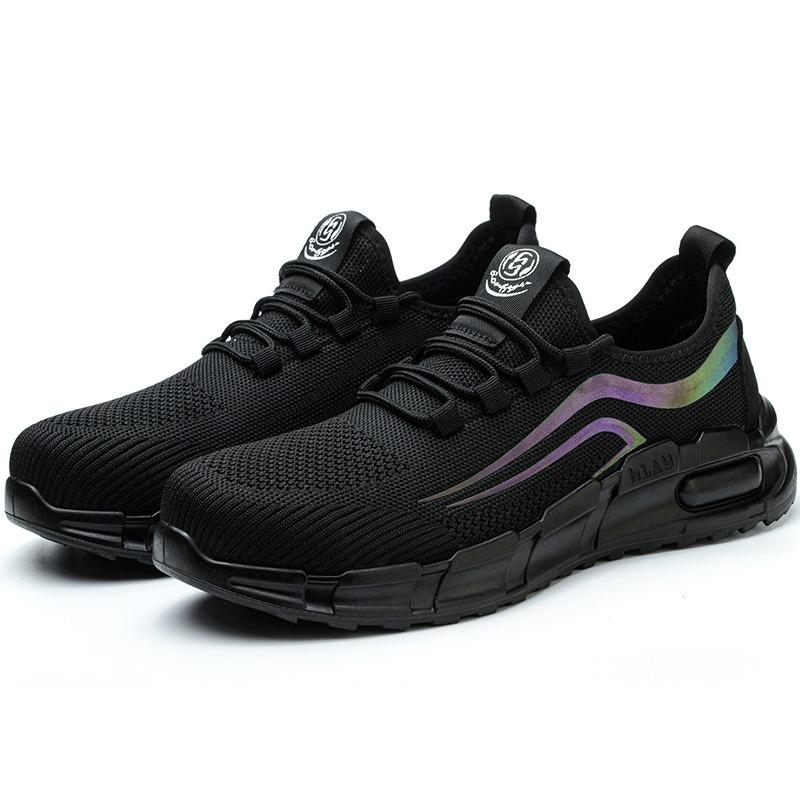 Fliegende Weberei Herren Anti-Quetsch- und Durchstichschutz Isolierschuhe 10 leichte und atmungsaktive Sicherheitsarbeitsschuhe mit Kunststoffkappe