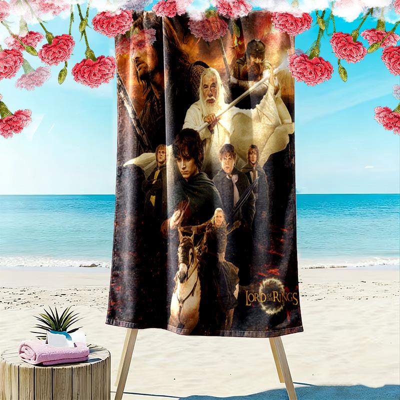 Lord Rings Print Beach Towel, Large Soft Quick Dry Towel for Beach Camping Swimming
