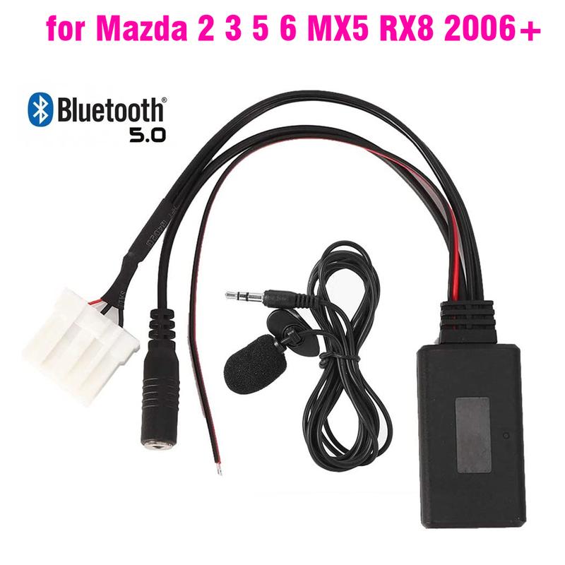 Автомобильный Bluetooth AUX Адаптер Беспроводной Радио Стерео Микрофон Для для Mazda 2 3 5 6 MX5 RX8 CX7 2006 2007+ Аудио