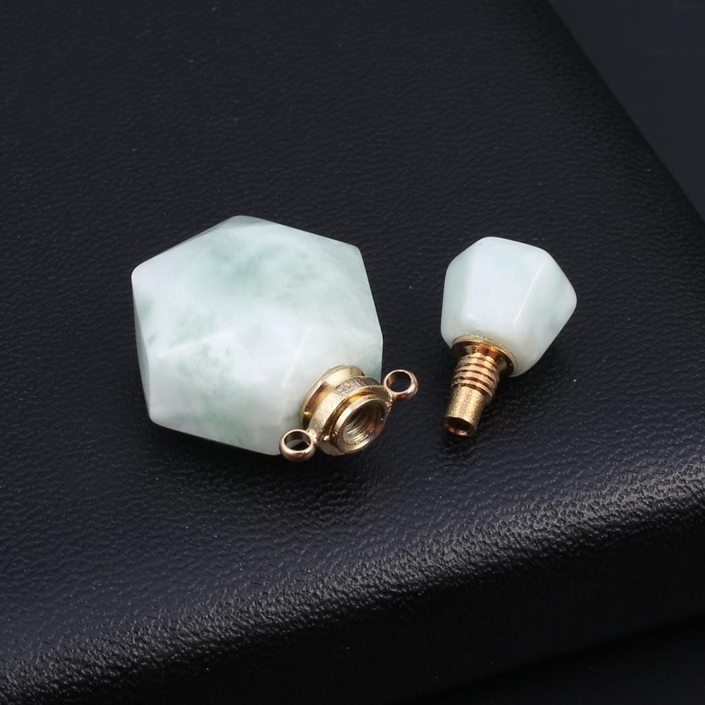 Perfume Bottle Pendant Natural Stone Amazonite Necklace Pendant For Jewelry Making Charms DIY Necklace Accessory