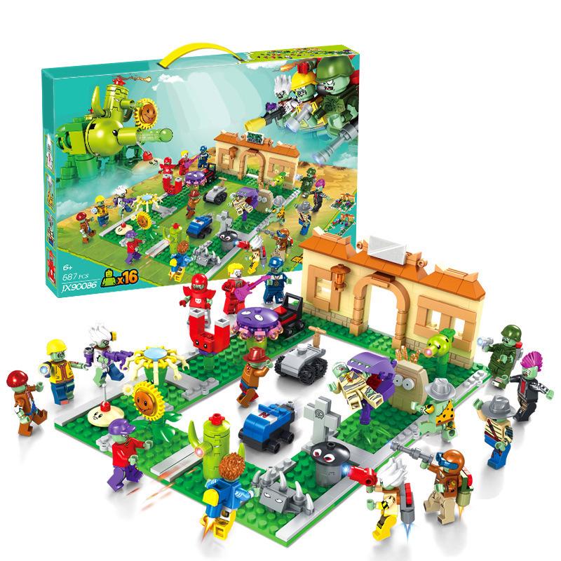 

Giant Elephant Zombie Plants Battle: Sunflower Potato Building Blocks for Kids