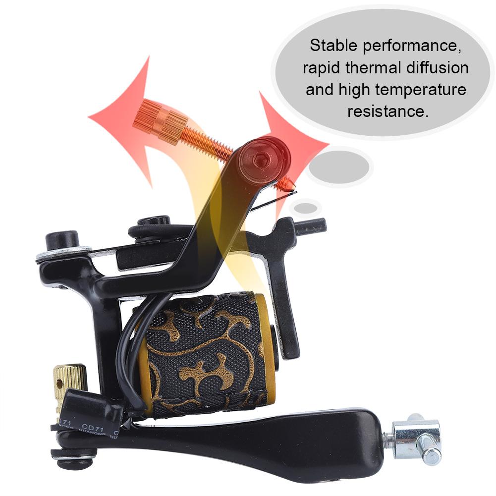 12 Warps Coils Wire Unique Pattern Tattoo Machine Gun Alloy Single Wire Coil Tattoo Machine