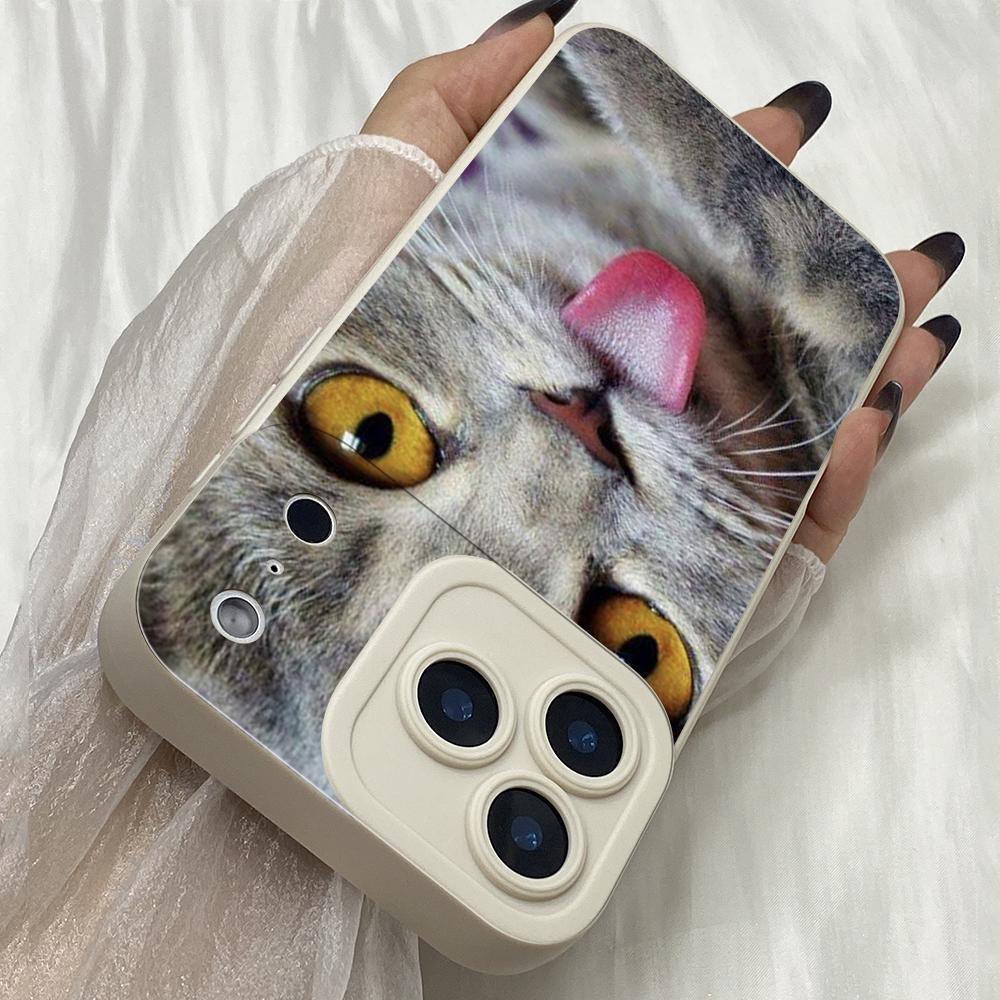 M440 Cat Green Eyes Angel Eyes Soft Phone Cases for iPhone Samsung Galaxy Xiaomi Rdemi Huawei Honor Infinix Realme OPPO Vivo All Model TPU Case