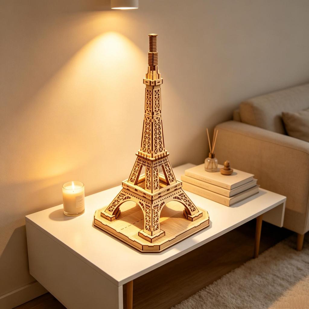 Handmade 3D Wooden Eiffel Tower Puzzle Ornament