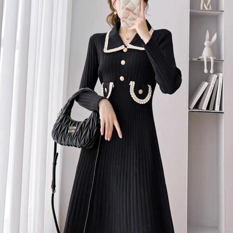 Elegant French Chic Knit Dress for Women - New Autumn/Winter Arrival, Perfect As a Base Layer or Inner Wear, Pairs Well with Coats.