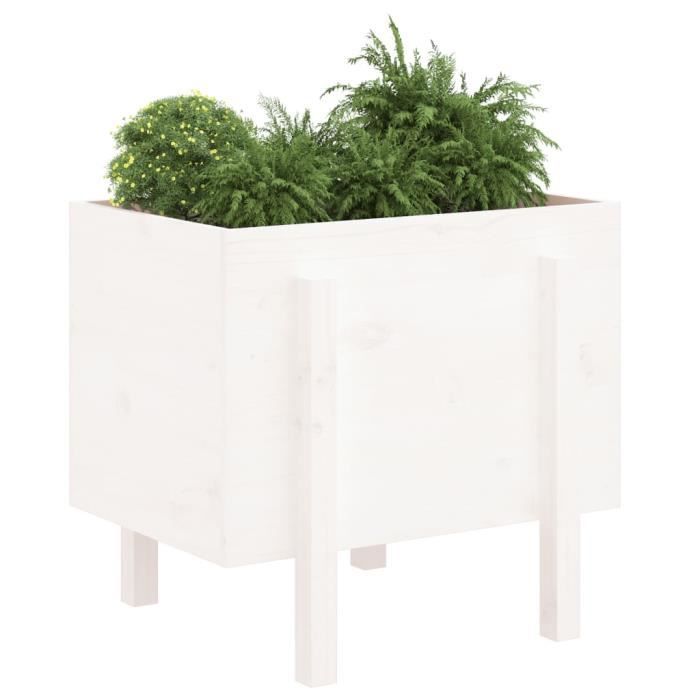 VidaXL Jardinière blanc 62x50x57 cm bois massif de pin 825206