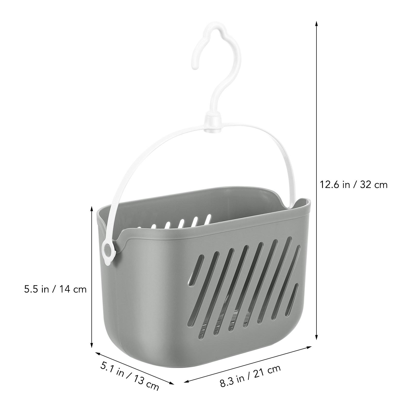 

PC Hanging Organizer Basket with Hook Durable Shower Storage Rack for Bathroom Kitchen Pantry Home Daily Necessities Organizer серый
