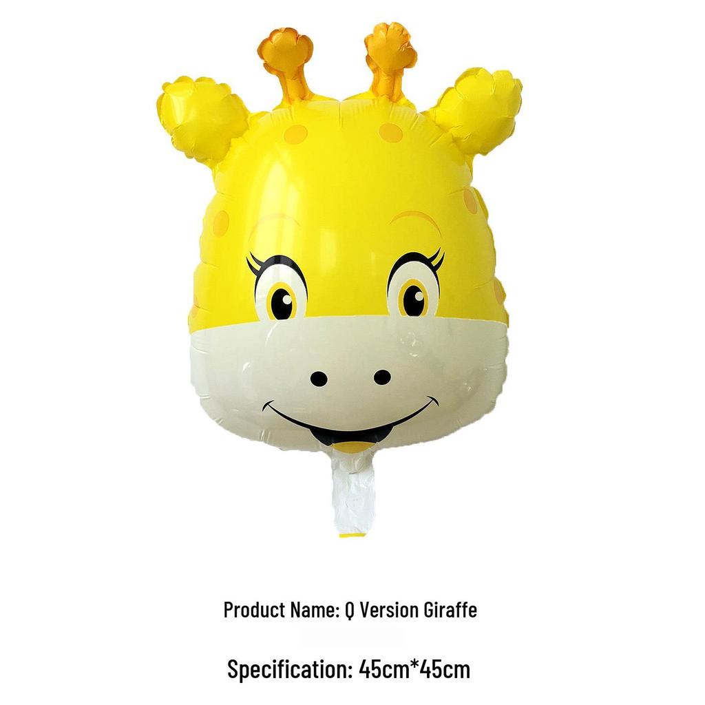 18" New Q Version Kids' Cartoon Animal Foil Balloon for Birthday Decorations