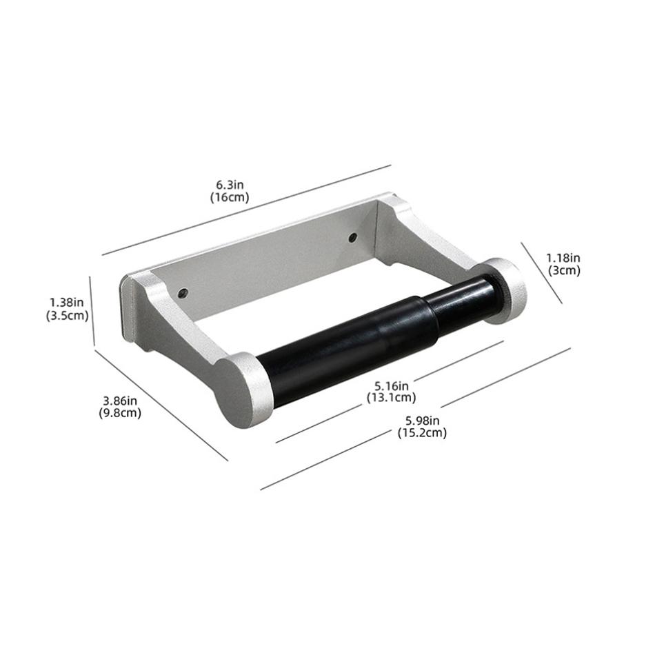 Toilet Paper Holder Adhesive Kitchen Bathroom Aluminum Matt Gold Black Sliver Stand WC Paper Towel Hanger Rack Tissue Roll Shelf