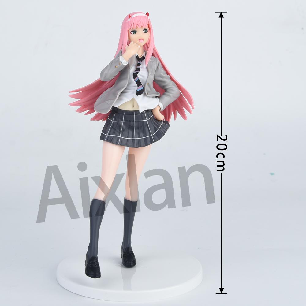 Aixlan 20cm Anime Figure SEGA Zero Two DARLING in The FRANXX 02 National Team PVC Action Figure Collectible Model Toys Kid Gift