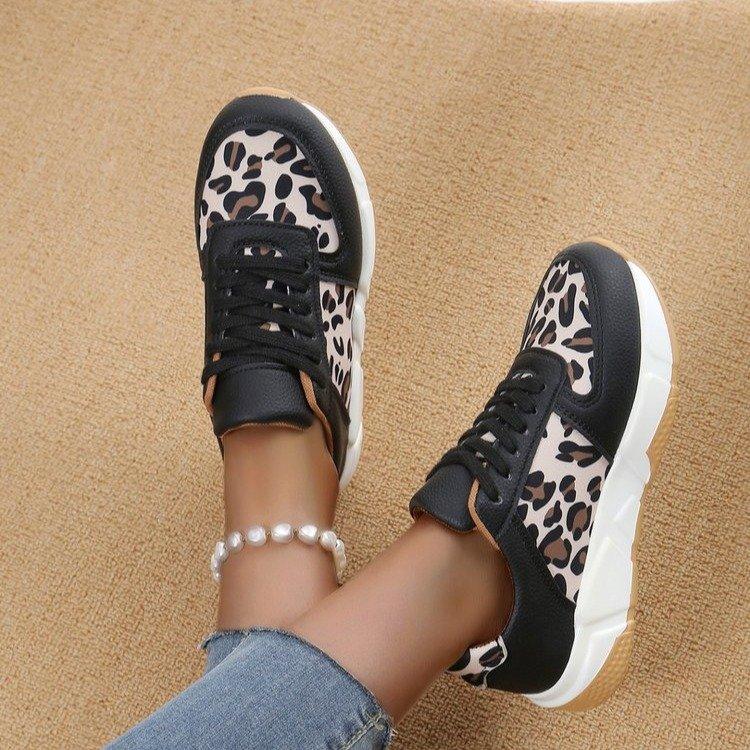 Casual Large Size Leopard Print Strap Women's Shoes Autumn New Women's Comfortable Soft-soled Flat-soled Single Shoes Women