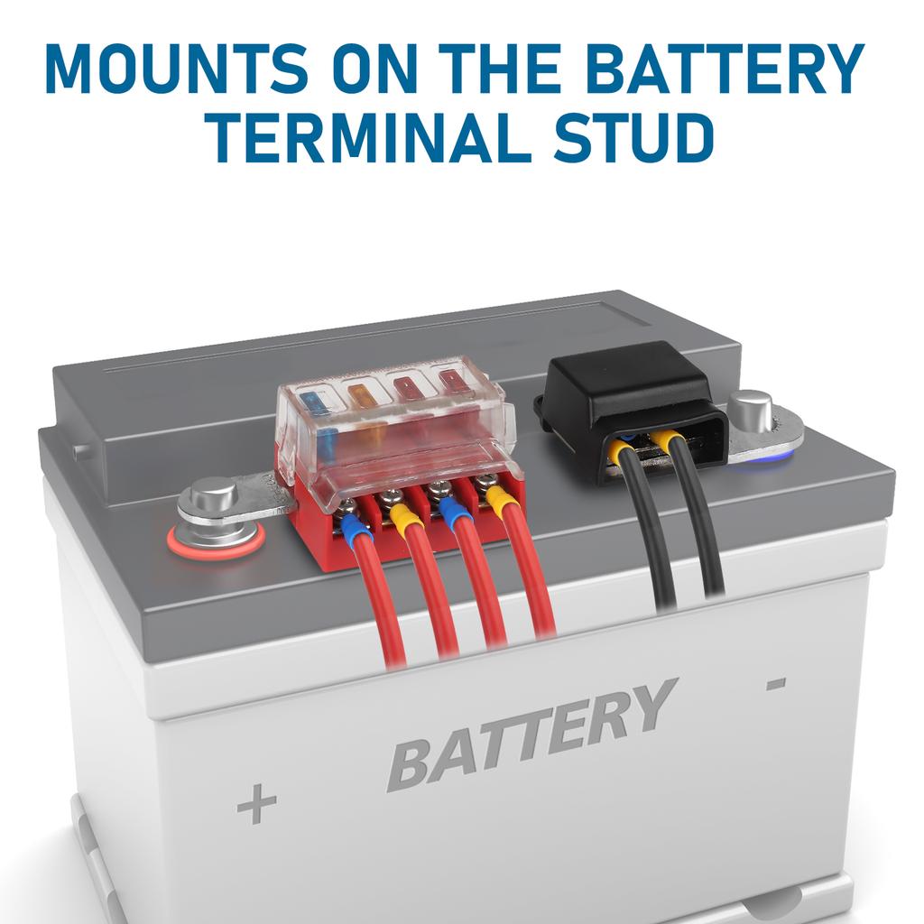 M10 100A 32V 4 Circuit Kit  ST Blade Fuse Block Battery Terminal Mount Busbar Boating Equipment For Car Yacht Truck