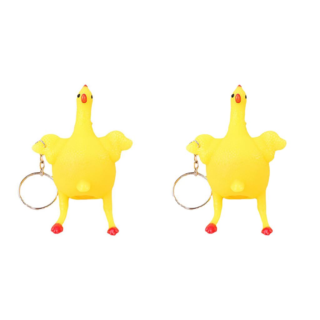 Creative Parody Plaything Venting Chicken Under Chicken Egg Key Chain Prank Playful Press Plaything Good Gift For Kids