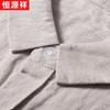 Hengyuanxiang Men's Solid Linen Short Sleeve Shirt