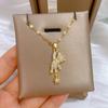 Star Bear Full Diamond Light Luxury Temperament Gorgeous Full Diamond Necklace Female Versatile Collarbone Chain Titanium Steel Chain