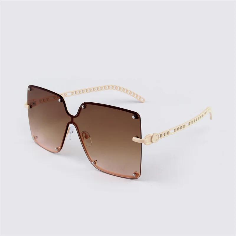 Rimless Metal Vintage Square Sunglasses Women Luxury Oversized Fashion Sun Glasses Shades Female Brand Designer Clear Oculos De