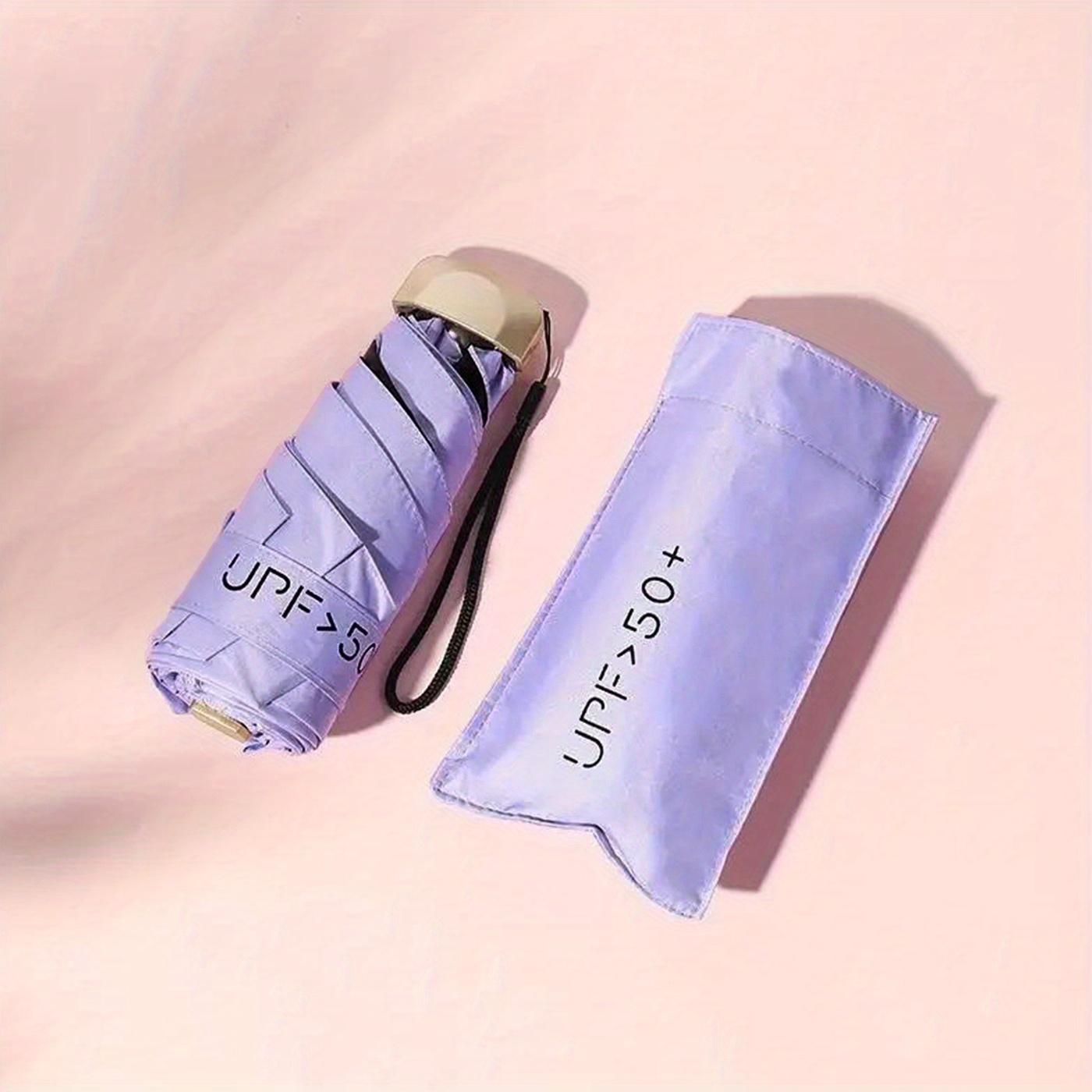 

1 шт. маленький складной зонт, дорожный зонт, компактный легкий портативный зонт, водонепроницаемые портативные карманные дорожные зонты с защитой от ультрафиолета для девочек A-9 фиолетовый