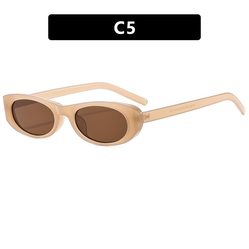 

Narrow Oval Frame Women s UV Protection Fashion Sunglasses 2024 - European & American Style, Perfect for the Beach. Metal Hinge