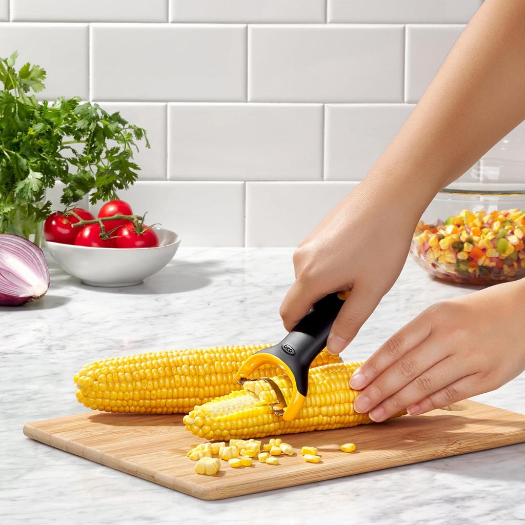 OXO Corn Mini Stainless Steel Corn Cutter Peeler,