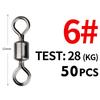 MEREDITH 50 STUKS/Partij Visdraaier Maten Solide Connector Kogellager Snap Visdraaiers Rollende Roestvrij Stalen Kralen