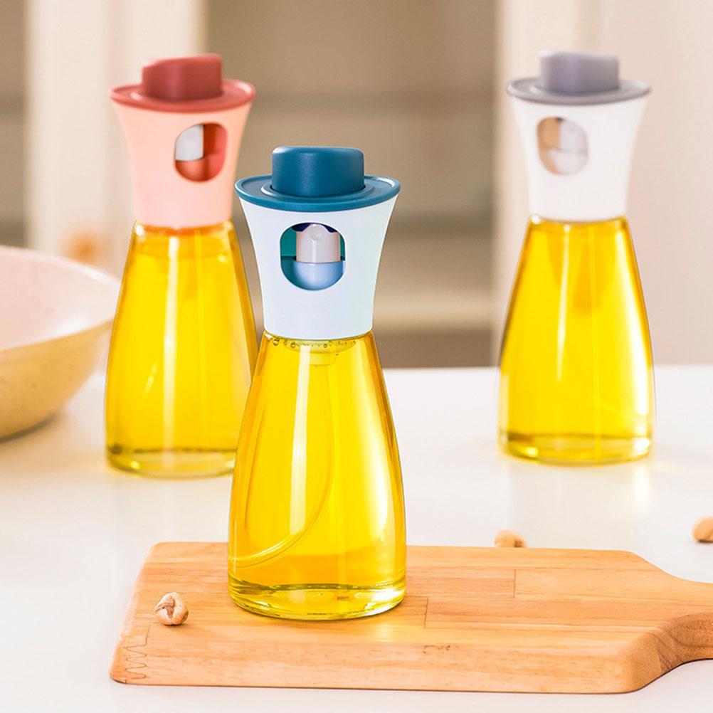 1pc Olive Sprayer Bottle Exquisite Design Visible Glass Fine Oil Control For Cooking Kitchen Storage Bottle Practical Oil
