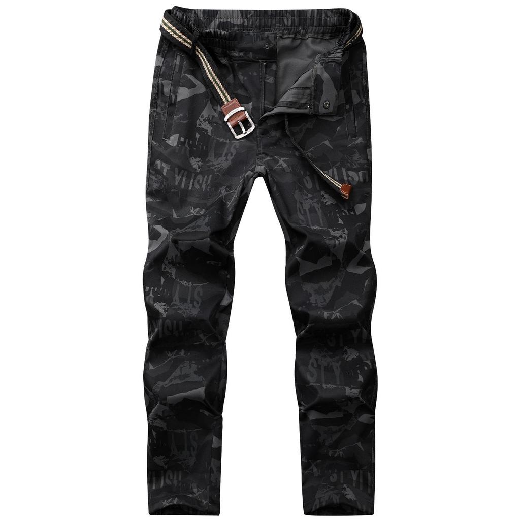 Men's Casual Elastic Camouflage Cargo Joggers - Slim Fit, Loose Fit for Spring & Autumn