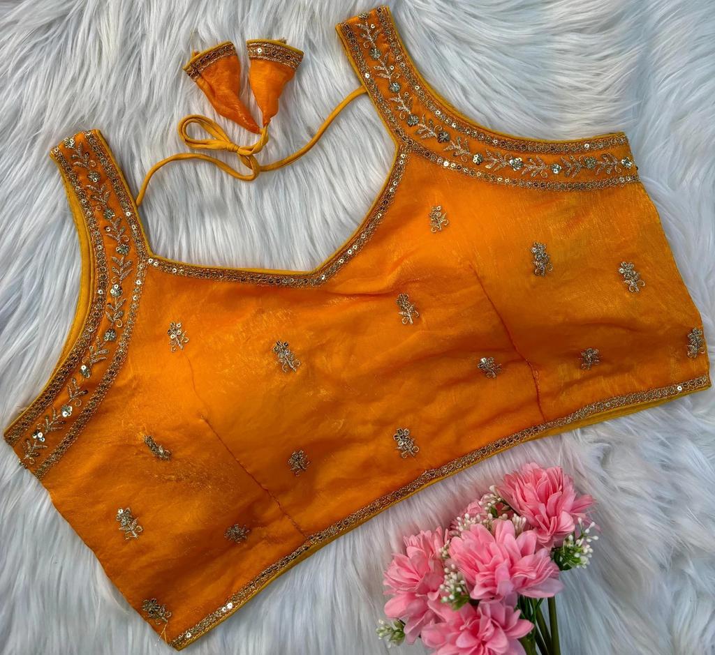 Indian Women's Silk Blend Sleeveless Blouse Bollywood Party Wear Ethnic Choli