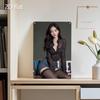 HD Metal Tin Sign Elegant Sheer Blouse Office Lady Portrait Wall Art Decor For Home Bedroom Decoration