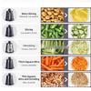 5-in-1 Stainless Steel Hand-Crank Vegetable Slicer, Grater, and Grinder with Rotary Drum and Wave Blade