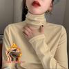 Women's Velvet High-Neck Double-Sided Warm Turtleneck Long-Sleeve Top - Autumn & Winter Slim Fit