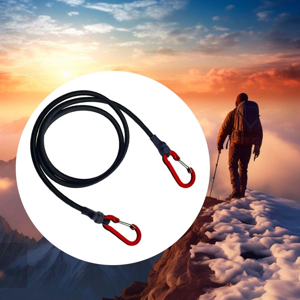Hochleistungs-Bungee-Seil Elastischer Spanngurt Schnur Karabinerhaken Kajak Radfahren Gepäck Packseile Campingzubehör