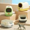 Large Capacity Cat Litter Box Pet Sandbox Splashproof UV Sterilized Cat Toilet Cleaning Basin Pet Cat Toilet Kitten Tray Bedpans