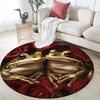 Frog and Flowers Pattern Round rug,Carpet Rug for Living Room Bedroom Sofa Playroom Decor,Non-slip Floor Mat,Holiday Gifts and Birthday Gifts