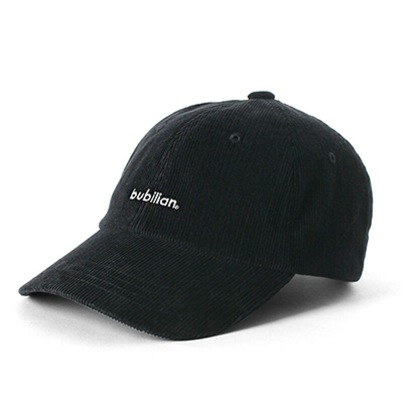 logo corduroy ball cap [black]