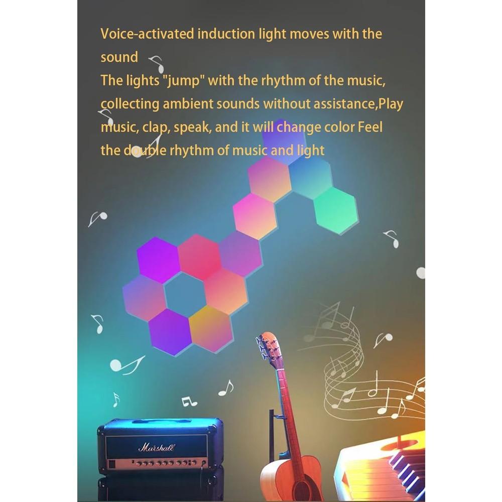 Creative RGB Home Decor Quantum Wall Lamp Honeycomb Module LED Night Light APP Control LED Hexagonal Desk Light