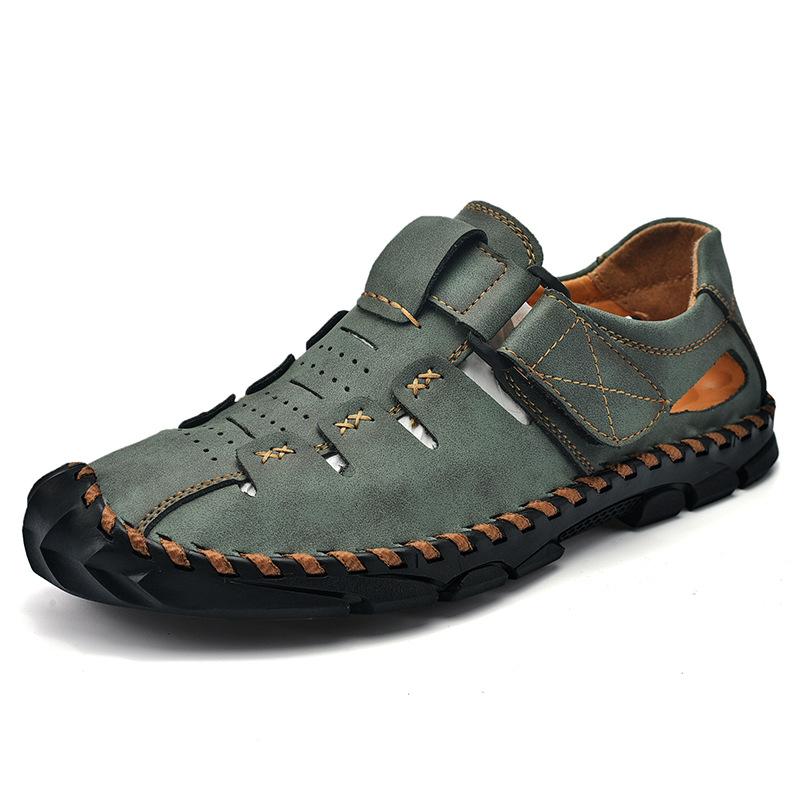 2025 New Large Size Men's Sandals Mesh Casual Beach Shoes Hand-sewn Outdoor Mesh Sandals