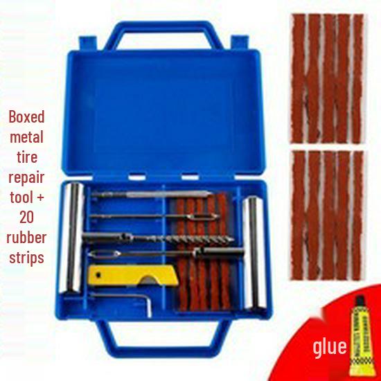 Emergency Tire Repair Kit for Cars & Motorcycles - Vacuum Tool & Quick Glue Strips